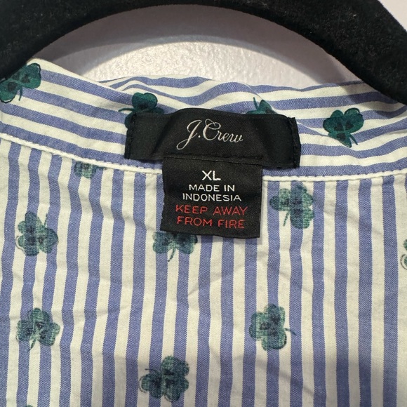 J. Crew striped clover‎ short sleeve button down and shorts pajama set - Picture 3 of 6